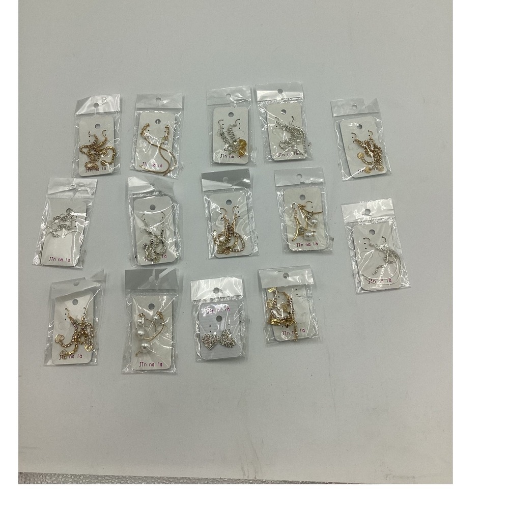 NWT Jin Na La Earring Lot of 14 Gold/Silver